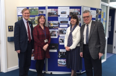 Left to right: Sir David Amess MP, Headteacher Melanie Hall, Cllr Meg Davidson, Cllr David Garston